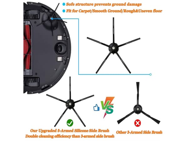 Tilbehør 8 Dele Xiaomi Roborock S5 Max/S6 Pure/S6 Maxv/S50/S51/S55/