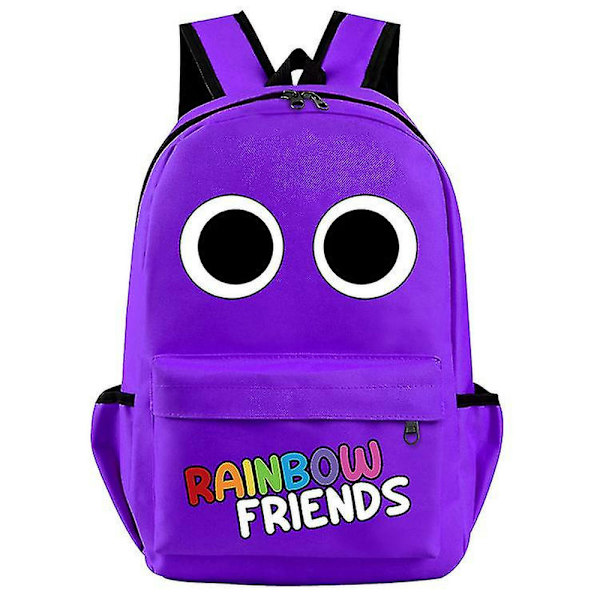 Rainbow Friends trykt ryggsekk, uformell skolesekk for ungdomsskoleelever, SHZNV Purple