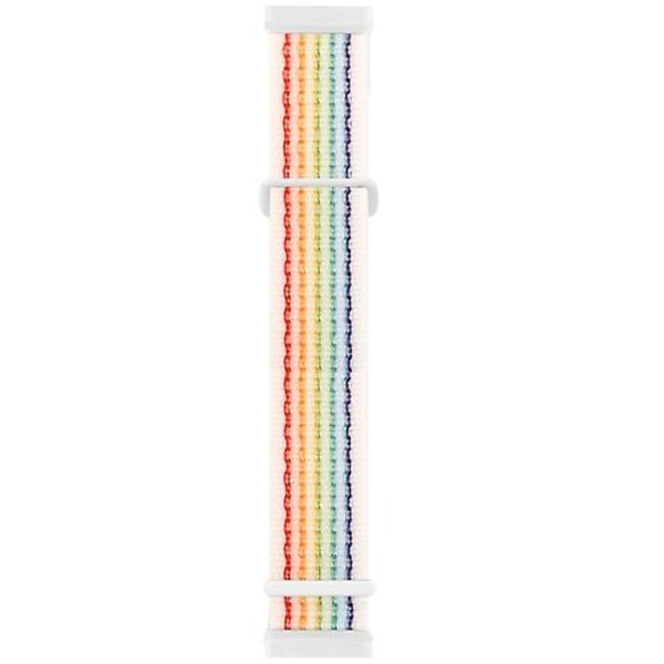 För Fitbit Versa 3 Nylon Rubber Spänne Watch Band Rainbow