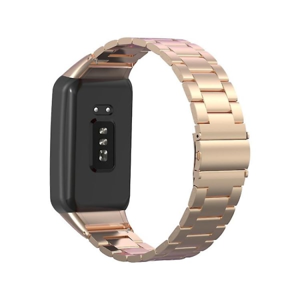 Til Oppo Watch Gratis Nfc rustfrit stål urrem med tre perler Rose Gold