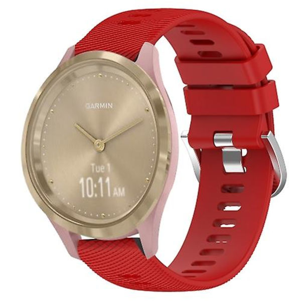 For Garmin Vivomove 3s 18 mm ensfarget silikonklokkerem Red