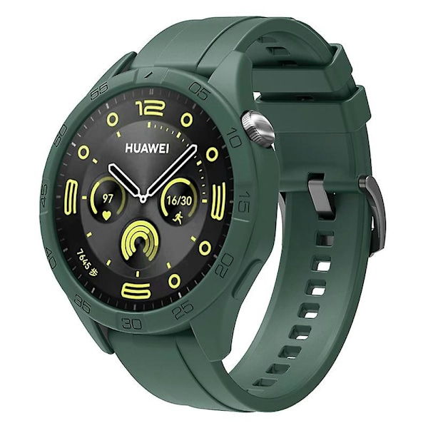Silikonarmband för Huawei Watch GT 4 46mm, med klockfodral Blackish Green