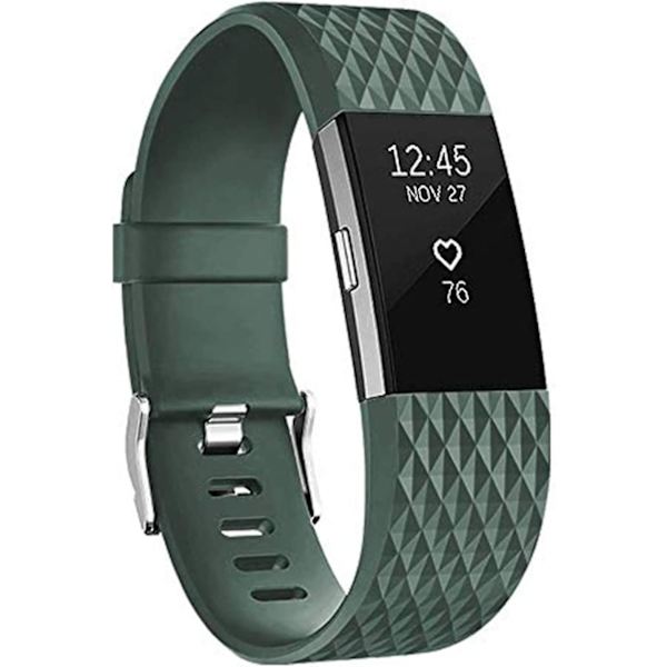 Ersättningsband som är kompatibla för Fitbit Charge 2, Classic & Special Edition justerbara sportarmband olive-green Large
