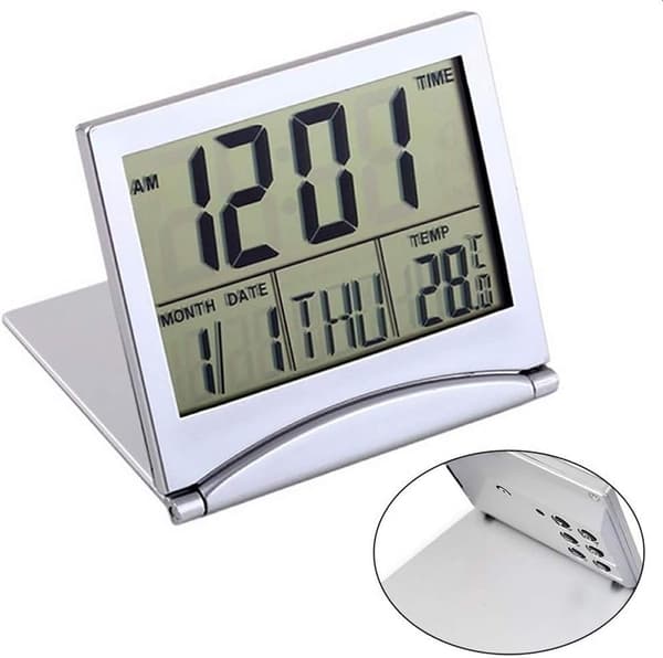 Väckarklocka MT-033 LCD-display Bärbar Hopfällbar Digital Reseväckarklocka