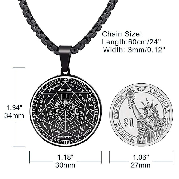 Enkeliriipus 7 Enkeliriipus Salomon Riipus Sinetti Nelikulmainen Miesten Enkeli Sigil Kaulakoru Miesten Sev
