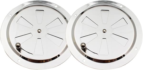 Ventilationsrosetter i rustfrit stål - 2 stk. - 125 mm