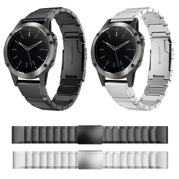Til Garmin Quatix 5 22mm Tortoise Shell rustfrit stål urbånd
