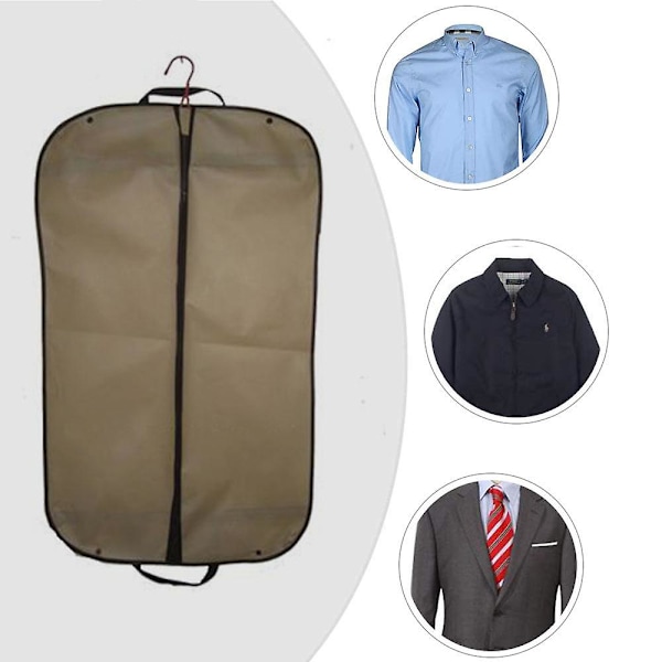 2-pakning svart klesoppbevarings- og reisebag i pustende materiale, 26x42x5 tommer Khaki