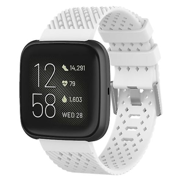 Til Fitbit Versa / Versa 2 / Versa Lite 20 mm åndbart silikone urbånd White