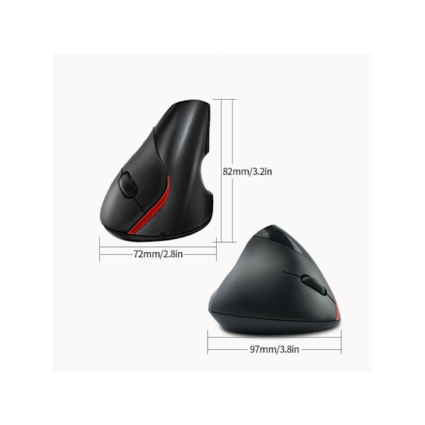Trådløs Ergonomisk Vertikal Mus Sort