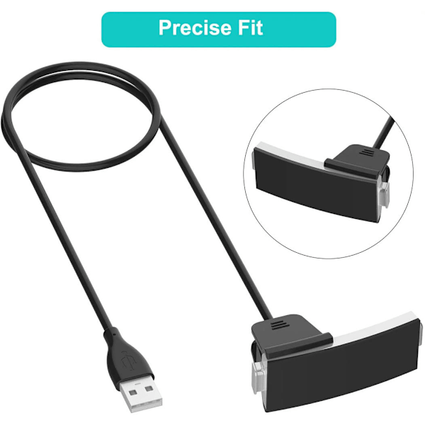 Lader for Fitbit Alta Hr, erstatnings-USB-ladekabel, kabelklips kompatibel med Fitbit Alta Hr