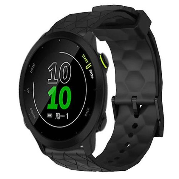 Til Garmin Forerunner 158 20 mm fodboldmønster ensfarvet silikoneurrem Black