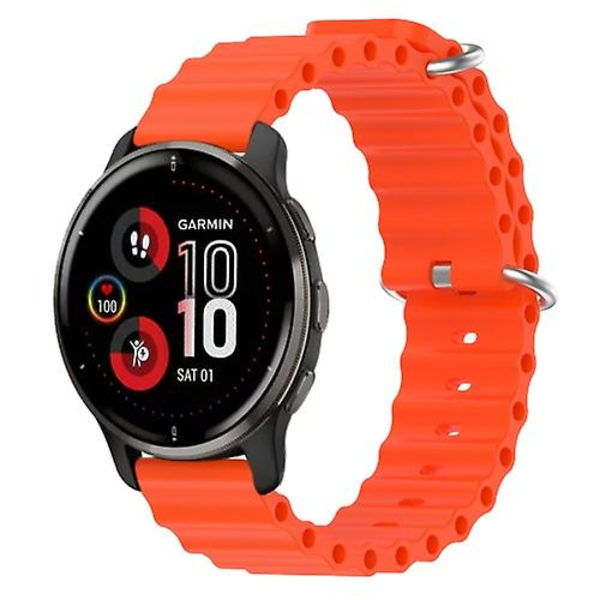 Til Garmin Venu 2 Plus 20 mm Ocean Style Silikone ensfarvet urbånd Orange