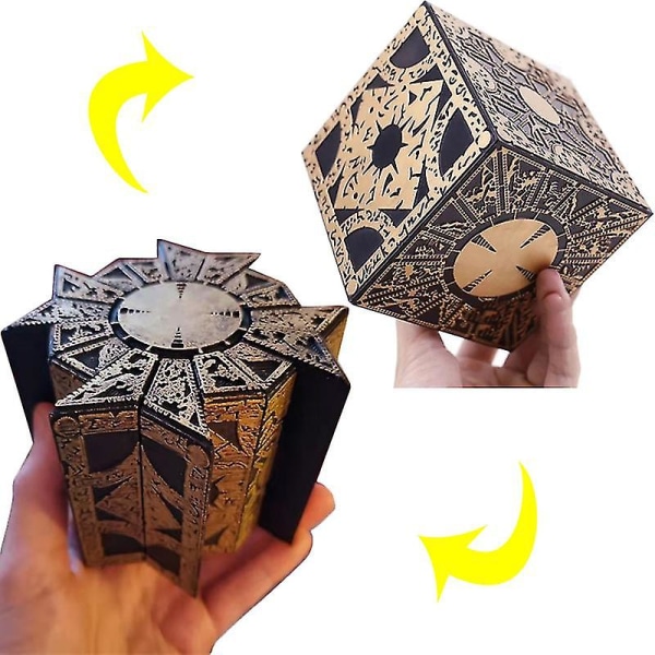 1:1 Hellraiser Cube Puzzle Box Rörlig Lament Terror Film Serie Pussel Box Cube Fullt funktionell Pinhead Prop Model Figur Leksak