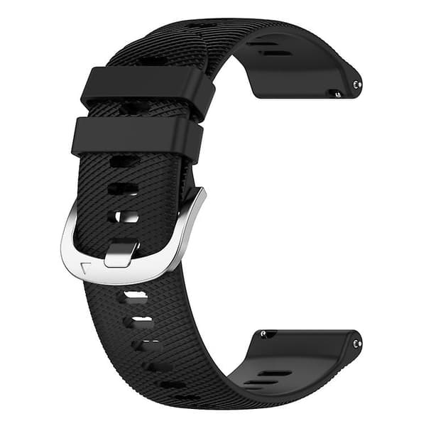 Til Garminactive S 18mm ensfarvet silikoneurrem Black
