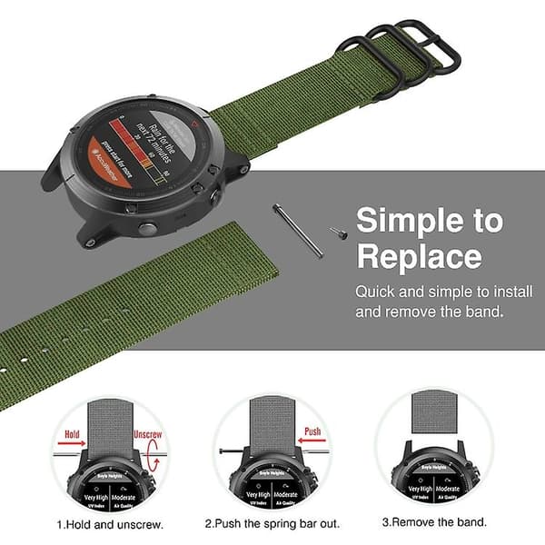 Garmin Fenix ​​5s 20 mm watch nylon Army Green