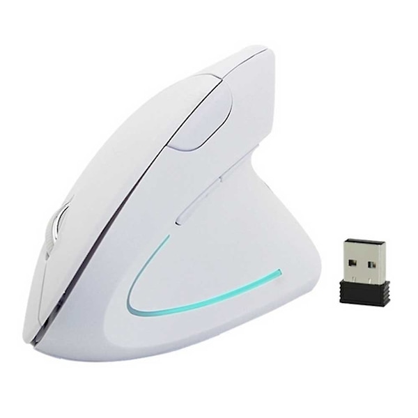 2.4g Trådlös Vertikal Ergonomisk Optisk Mus Ergonomisk Trådlös Mus För Laptop, Pc, Notebook Vertikal Trådlös Datormus white