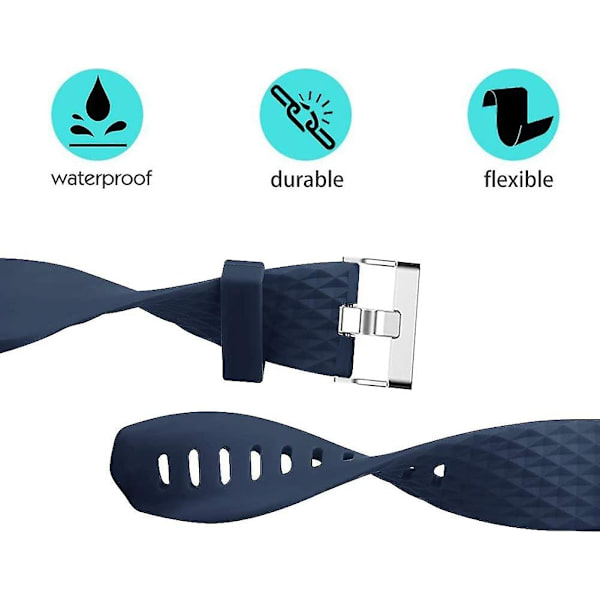 Udskiftningsbånd, der er kompatible med Fitbit Charge 2, Classic & Special Edition justerbare sportsarmbånd navy Large