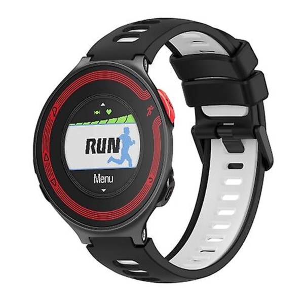 For Garmin Forerunner 220 tofarget silikonklokkerem Black-White