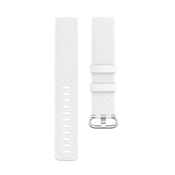 18 mm silverfärgad spänne Tpu watch för Fitbit Charge 4 / Charge 3 Se White