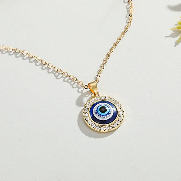 Vintage Turkish Evil Eye Pendant Choker Halsband Lucky Blue Evil Eyes Nyckelbenskedja Halsband Party Smycken För Kvinnor Flickor Present