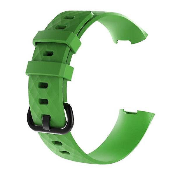 Diamond Pattern Silikon Watch Band For Fitbit Charge 3 Small Size190*18mm Green