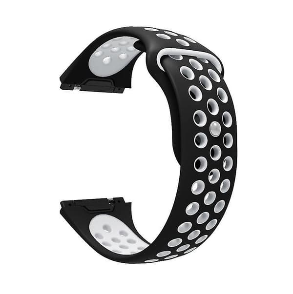 For Fitbit Ionic pustende tofarget silikonklokkerem Black White
