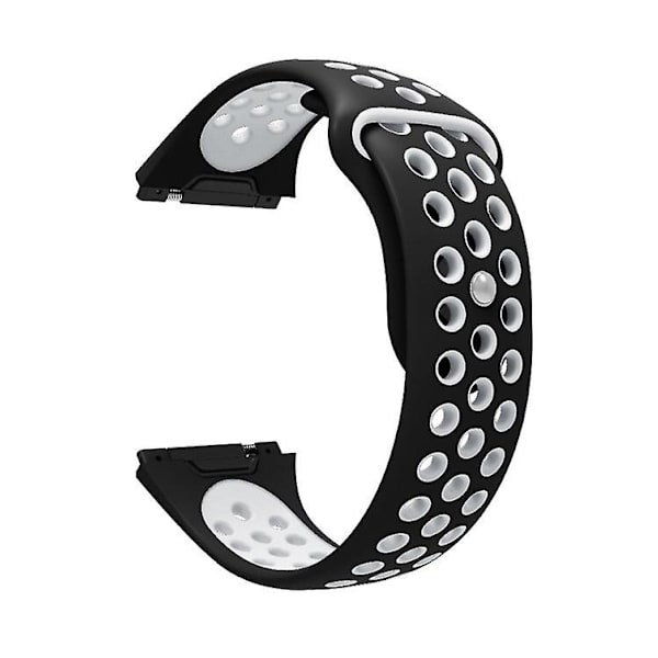 Til Fitbit Ionic åndbart tofarvet silikone urbånd Black White