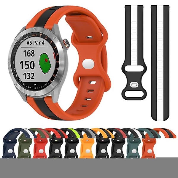 För Garmin Approach S40 20mm Butterfly Spänne Tvåfärgad watch Black-Red