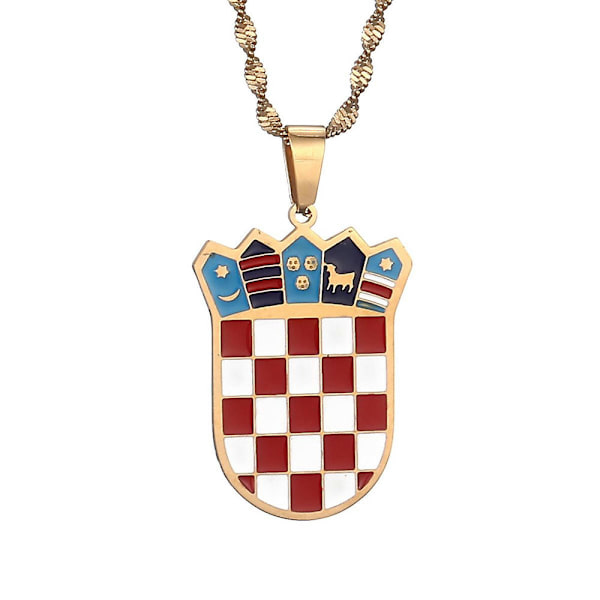 Kroatian lipun riipus kaulakoru naisille Kroatialainen koru Rhodium Plated
