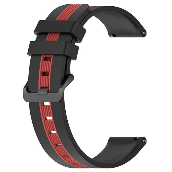 For Garmin Forerunner 255 22mm vertikalt tofarget silikonklokkebånd Black-Red