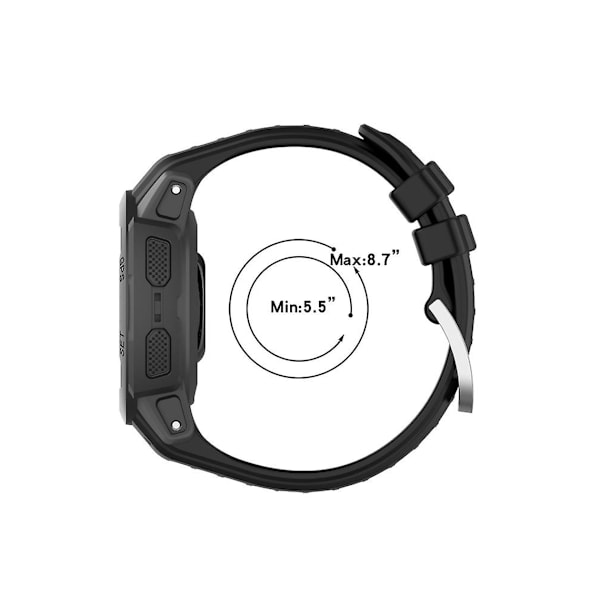 Rem for Garmin Instinct 2S 20Mm Silikon Ensfarget Svart Klokke Rem