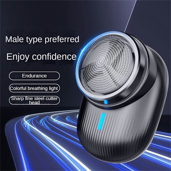 Mini elektrisk barbermaskin, våt og tørr bærbar elektrisk barbermaskin for menn, vanntett, USB hurtiglading, enkel rengjøring, lett barbermaskin for reisekontor