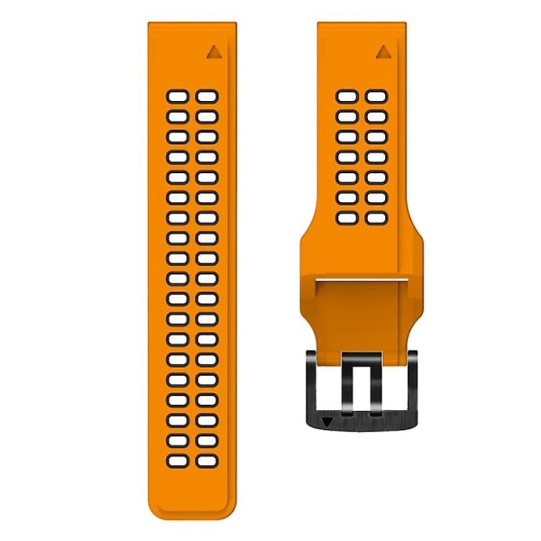 För Garmin Fenix ​​7 26mm Dual Row Holes Tvåfärgad watch Orange Black