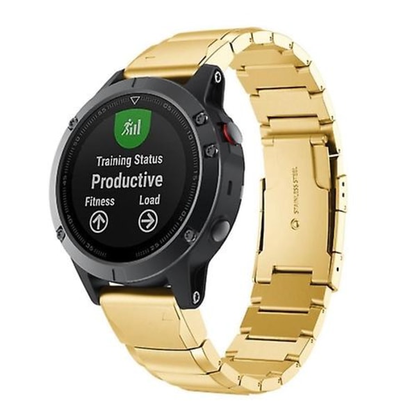 Hurtig demontering af stålurrem til Garmin Fenix ​​5s 20mm Gold