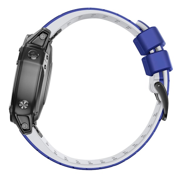 22mm silikoneur til Garmin Fenix 7 Dark Blue White