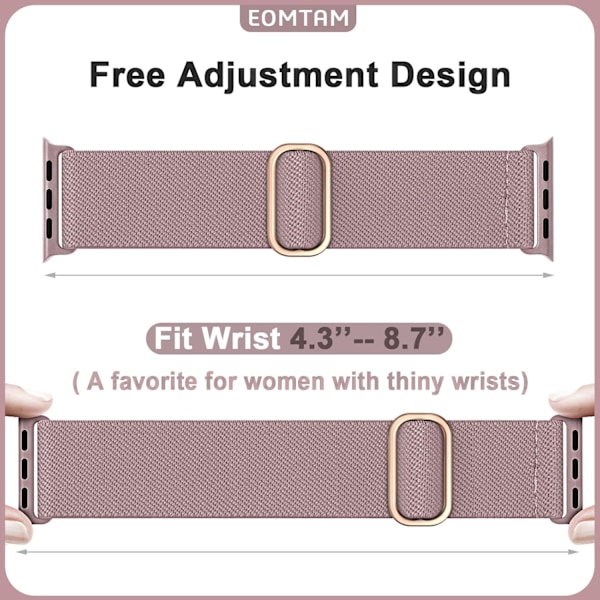 5-pak strækbart nylon kompatibelt til Apple Watch rem 38 mm C 38mm/40mm/41mm