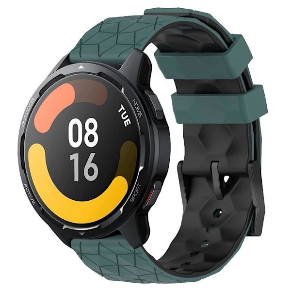 Kaksiväri silikoniranneke Xiaomi MI Watch S1 Active -kelloon Olive Green   Black