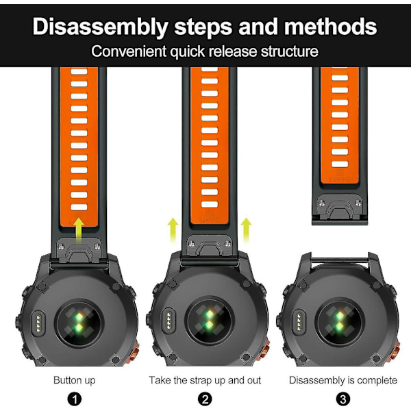 22mm Quick Fit-rem for Garmin Fenix 7 Pro/fenix 7/fenix 6/fenix 5/epix 2