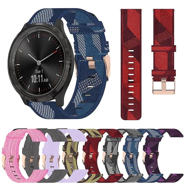 Til Garminmove 3 20mm nylonvævet urrem Red