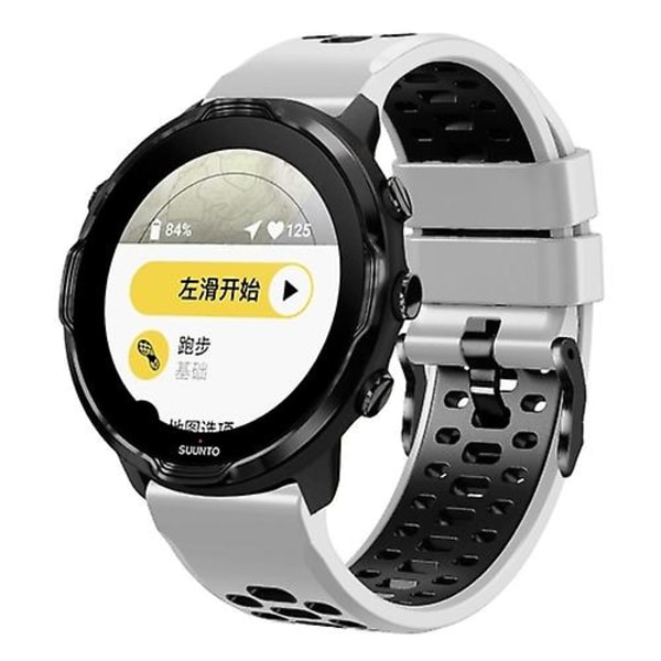 For Suunto 7 tre rader hull silikonklokkerem White Black