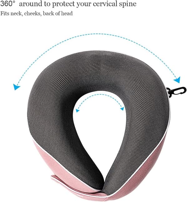 Memory Foam Rejsepude, U-formet hovedstøttepude (Grå)
