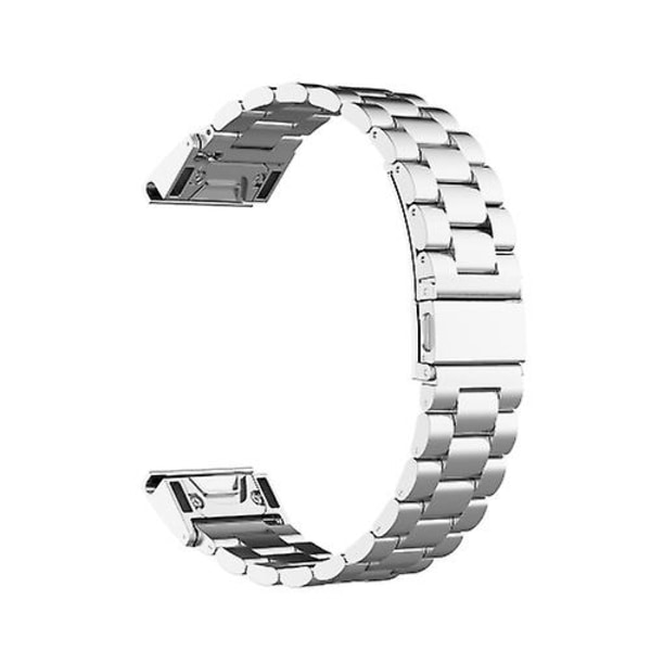 For Garmin Fenix5/forerunner935/garmin Approach S60 3-perler rustfritt stål metall hurtigutløser klokkerem silver