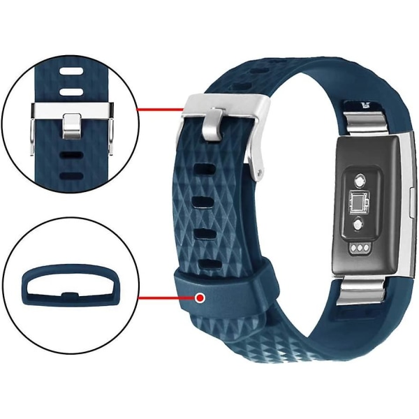 Erstatningsbånd som er kompatible for Fitbit Charge 2, Classic & Special Edition justerbare sportsarmbånd dark blue Large