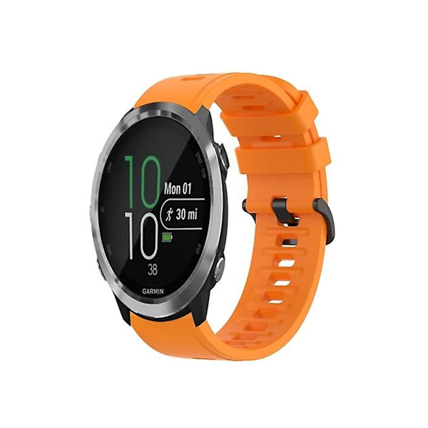 Rem för Garmin Forerunner 645 Music 20 mm enfärgad mjuk silikonklockarmband orange