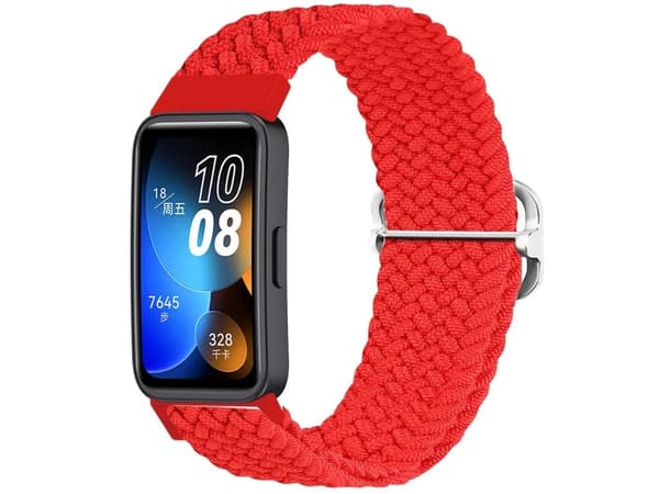 Justerbart flätat armband i ståltråd för Huawei Strap 9 Röd