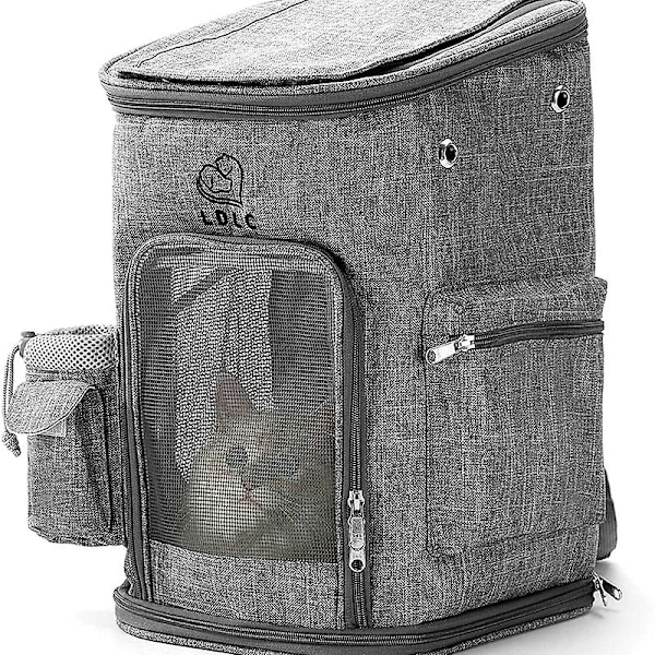 Holdbar kæledyrsrygsæk Åndbar Komfortabel Strap Puppy Cat-bæretaske gray