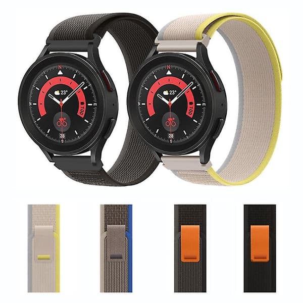 For Garmin Forerunner 255s / Venu 2s 18mm Universal Loop Nylon Klokkebånd Beige White