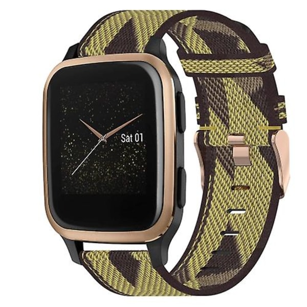 Til Garmin Venu Sq 20 mm nylonvævet urrem Yellow