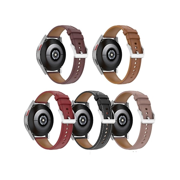 Rem for Garmin Vivomove Style Preget skinnrem i ekte lær, svart